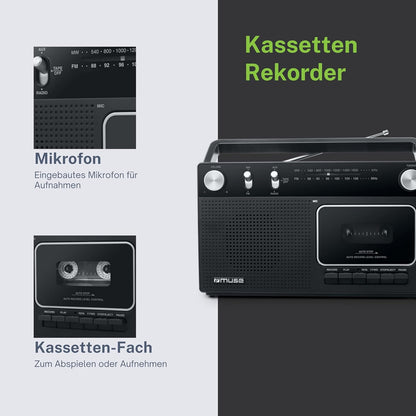 Radio Cassette Muse M-152 Rc Black