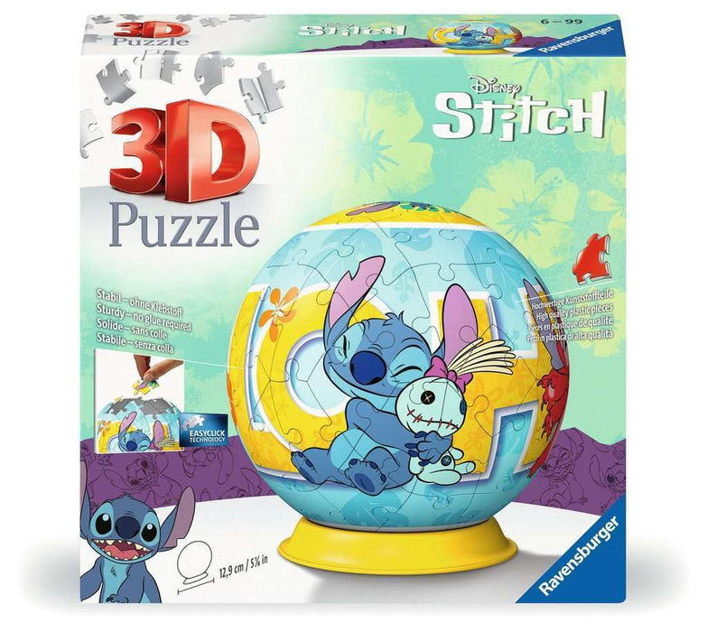 Ravensburger 3D Puzzle 11596 - Puzzle-Ball Disney Stitch - Puzzle-Ball für Erwachsene und Kinder ab 6 Jahren - Stitch Geschenke