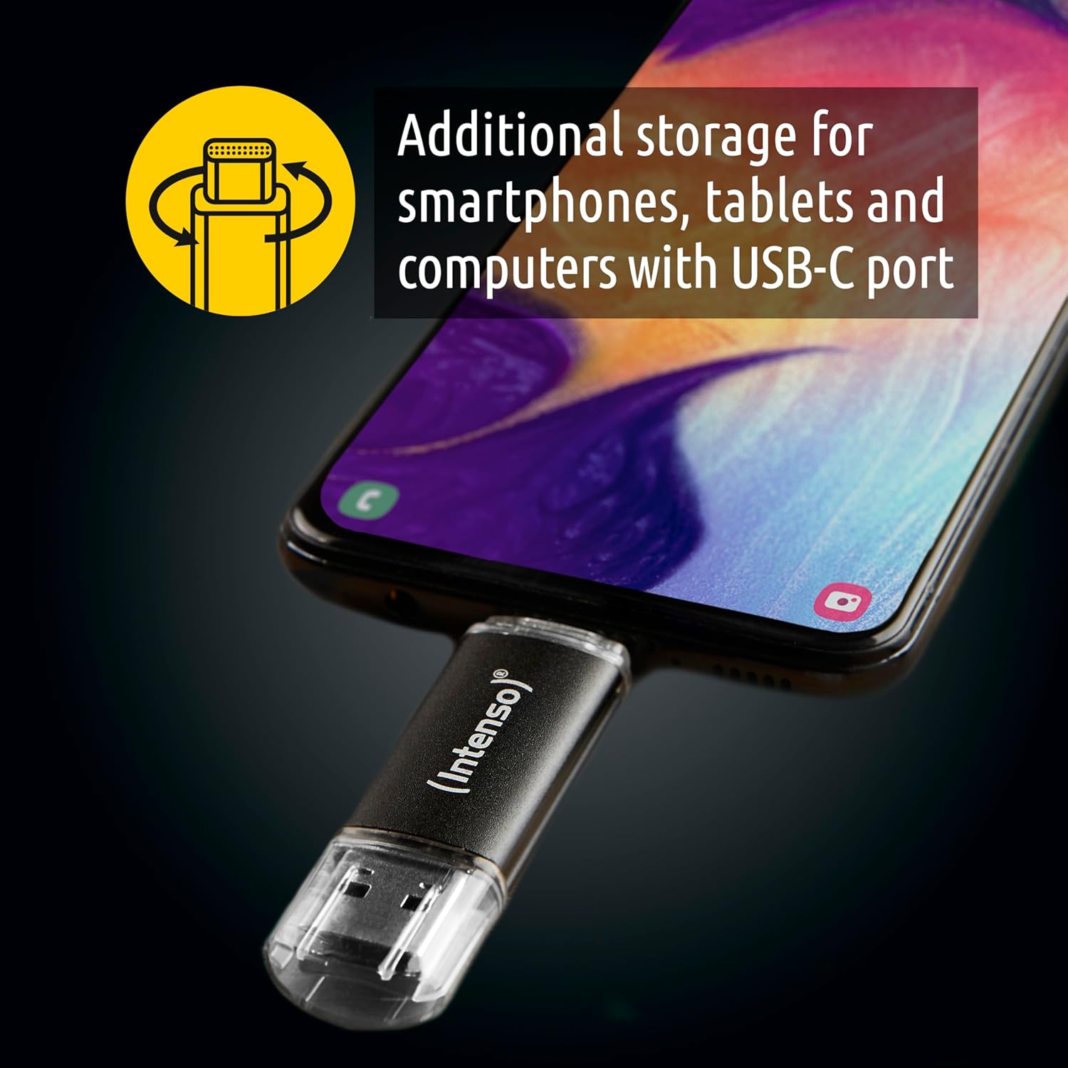 Intenso Twist Line 512 GB, Dual USB 3.2 Gen 1x1, USB-C and USB-A, 70 MB/s, Anthracite