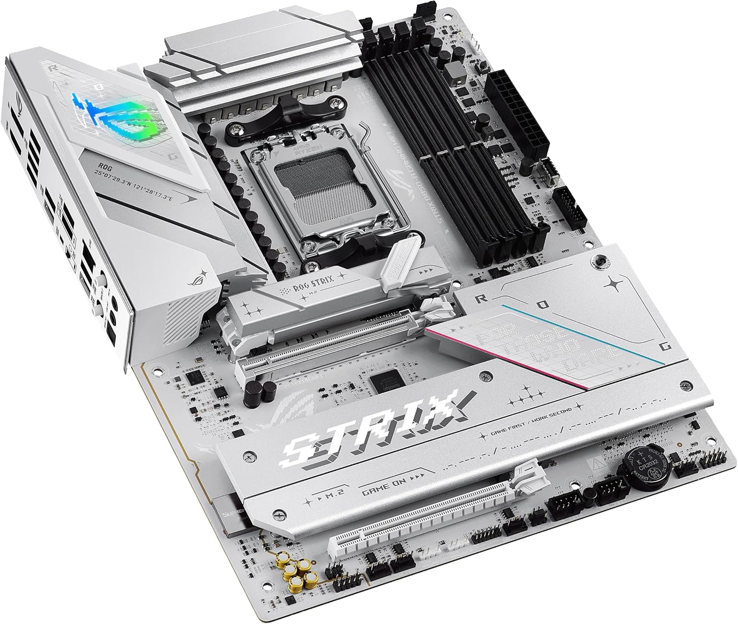 ASUS ROG Strix B850-A Gaming WiFi AMD ATX motherboard, 14+2+2 power stages, DDR5 slots, four M.2 slots, PCIe 5.0, WiFi 7, USB 20Gbps Type-C and Aura Sync RGB