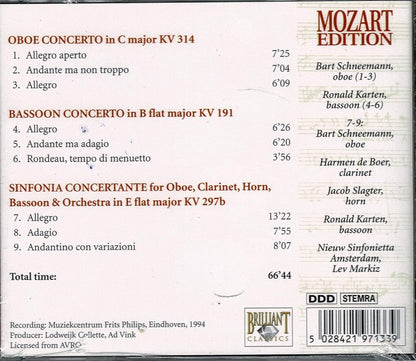 Mozart: Oboe Concerto, Bassoon Concerto, Symphonia Concertante