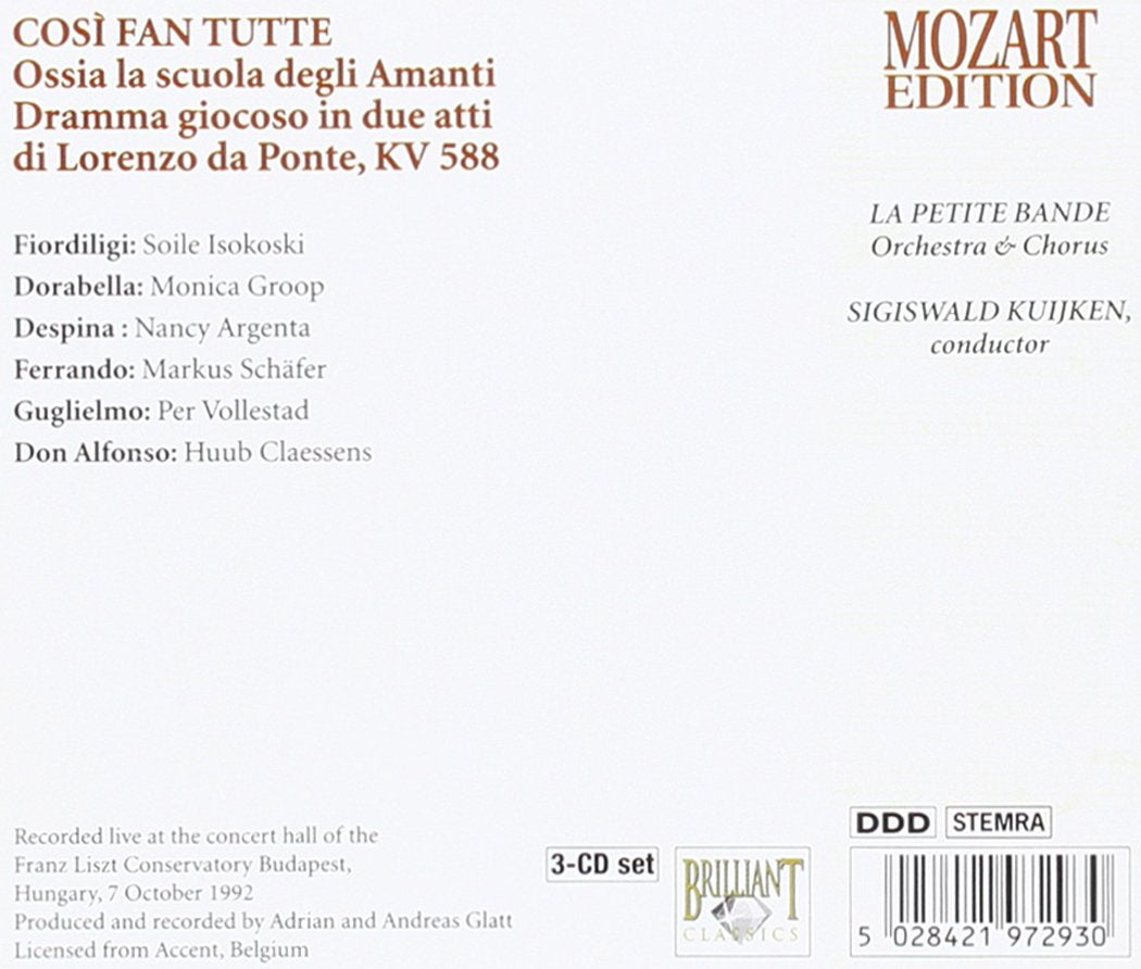 Wolfgang Amadeus Mozart - Cos?¼ Fan Tutte