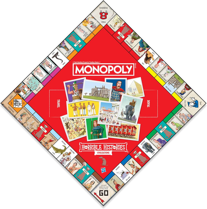 Winning Moves Horrible Histories Ancient Civilisations Monopoly classic board game is perfect for 2–6 players and makes a great gift for fans aged 8 and up