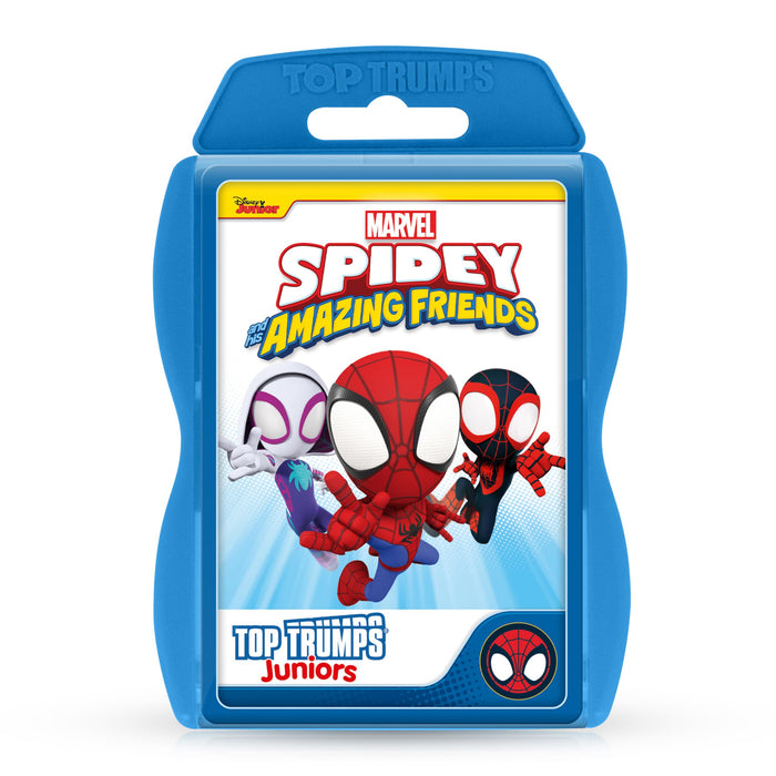 Top Trumps Spidey and Friends Junior Optimal for Players Aged 3 plus and Easy to Hold for Small Hands to Take Everywhere,Kid's favourite characters Iron Man, Spidey and Miles Morales