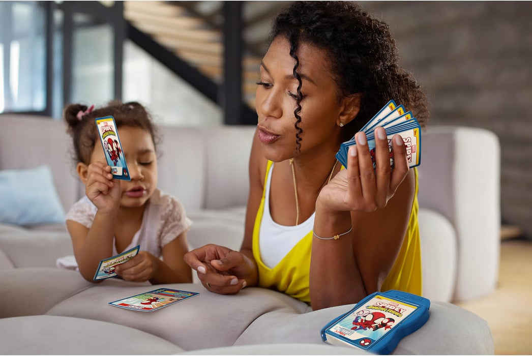 Top Trumps Spidey and Friends Junior Optimal for Players Aged 3 plus and Easy to Hold for Small Hands to Take Everywhere,Kid's favourite characters Iron Man, Spidey and Miles Morales