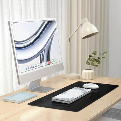 SATECHI Vegan Leather Desk Mat, Large Mouse Pad Scratch and Water Resistant, Easy to Clean, Desk Pad for Office and Home, 68.07 x 31.5 x 0.3cm – Black