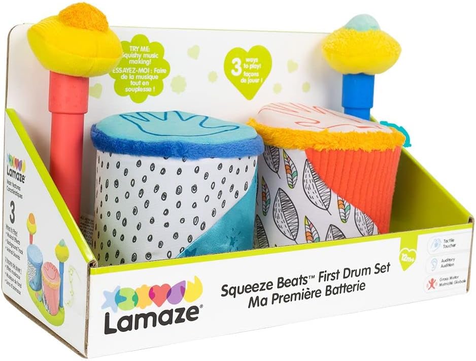 LAMAZE L27472 eerste accu van stof, muzikaal geluid, eerste verjaardag, speelgoed voor baby's vanaf 12 maanden