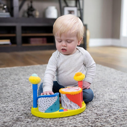 LAMAZE L27472 eerste accu van stof, muzikaal geluid, eerste verjaardag, speelgoed voor baby's vanaf 12 maanden