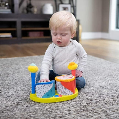 LAMAZE L27472 eerste accu van stof, muzikaal geluid, eerste verjaardag, speelgoed voor baby's vanaf 12 maanden
