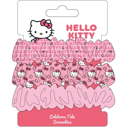 Stoffen haarelastiekjes met Hello Kitty-design, 3-delige set voor meisjes, elastisch en comfortabel voor grappige kapsels