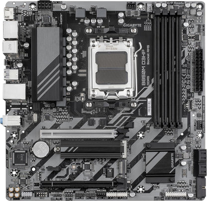 GIGABYTE B850M D3HP Motherboard - AMD Ryzen 9000 Series CPUs, 5+2+2 Phases Digital VRM, up to 8200MHz DDR5 (OC), 1xPCIe 5.0 + 1xPCIe 4.0 M.2, GbE LAN, USB 3.2 Gen 2