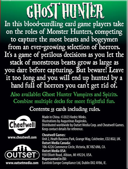 Cheatwell Games Ghost Hunter Monsters Card Game - Ghost Hunter Expandable Card Game Monsters, Designed For 2-6 players, ages 12+