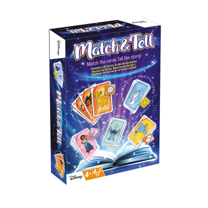Disney Match And Tell, Collect Cards, Use Your Imagination To Tell Exciting Stories and Win Points, Cards From Disney Favourite Films: Aladdin, Frozen 2, Lilo & Stitch, The Lion King & Encanto
