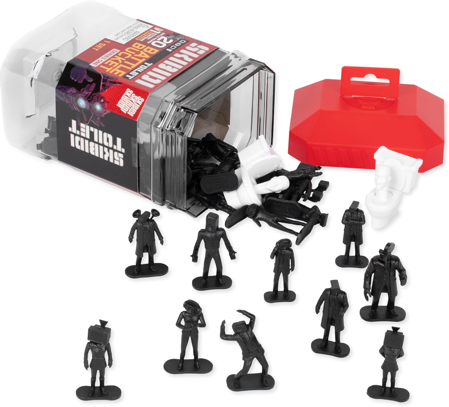 Skibidi Toilet Battle Bucket, Collectible Figures, Officially Licensed Merch