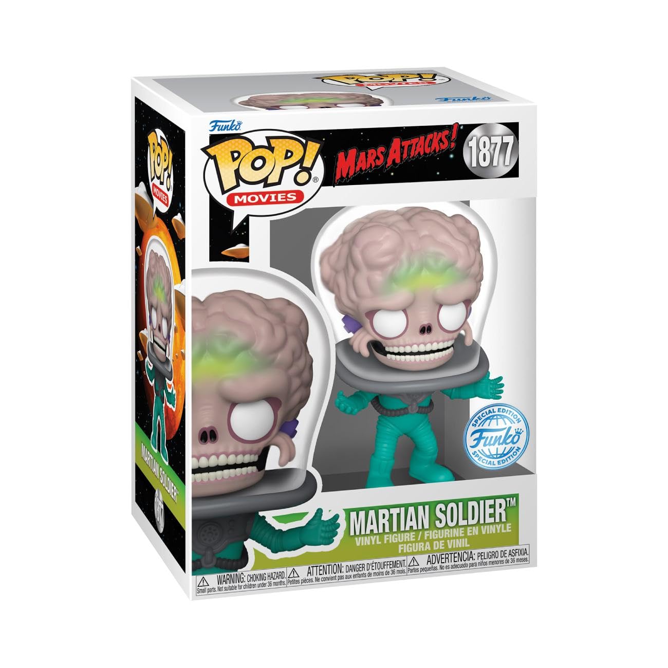FUNKO POP! Movies: Mars Attacks - Martian Soldier (Styles May Vary) (Glow) (SPC