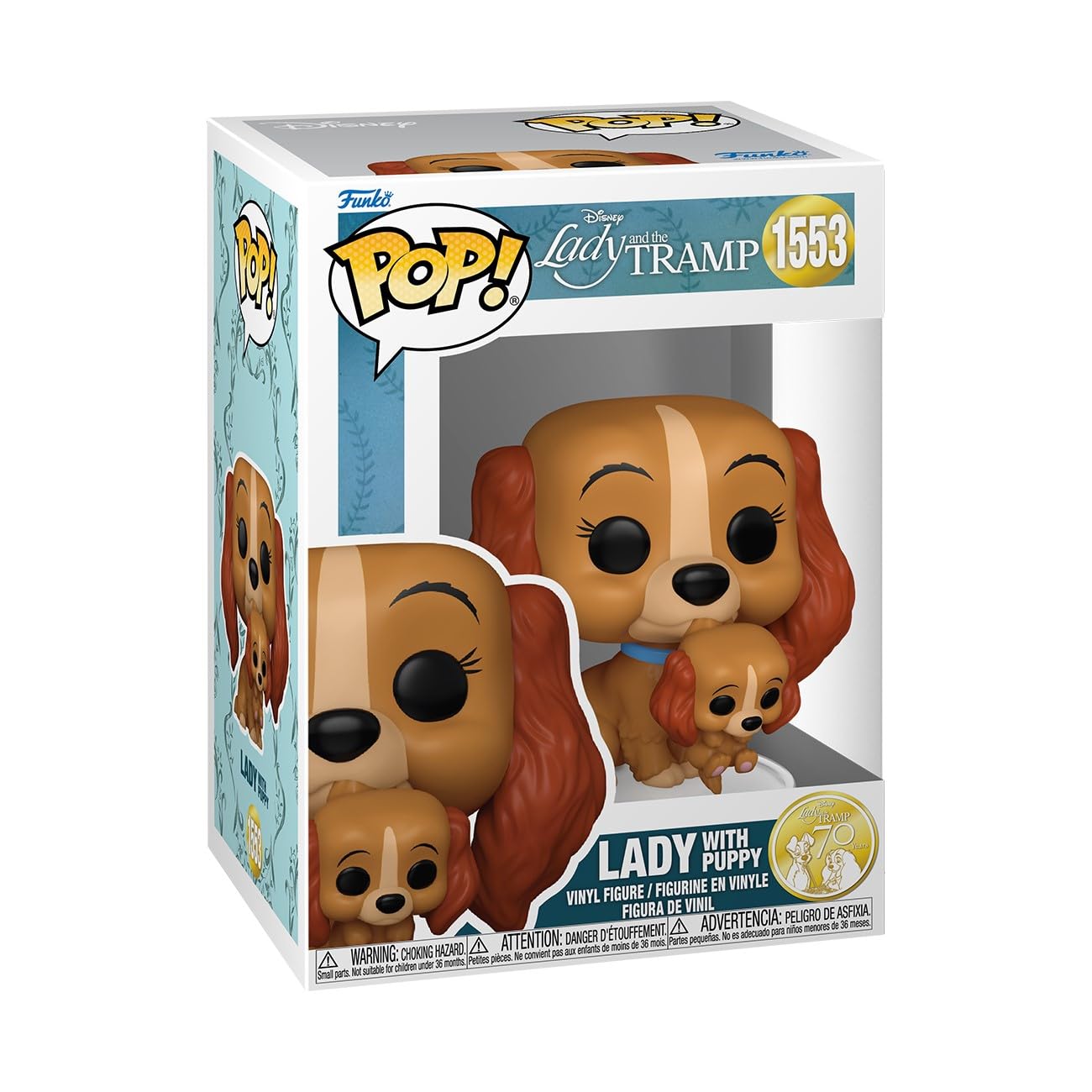 Funko POP! Disney: Lady & the Tramp - Lady With Puppy - Lady and the Tramp - Collectable Vinyl Figure - Gift Idea - Official Merchandise - Toys for Kids & Adults - Movies Fans