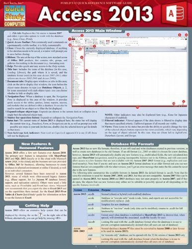 Access 2013 (Quick Study: Computer) by BarCharts, Inc. (2013) Paperback