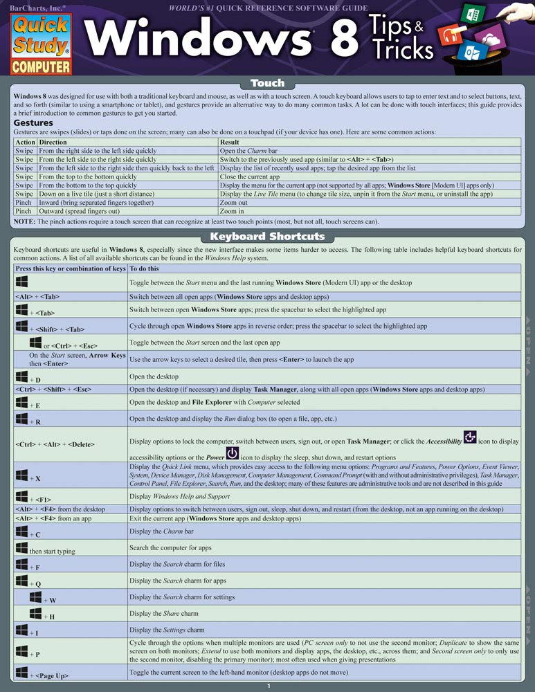 Windows 8 Tips & Tricks (Quick Study Computer)