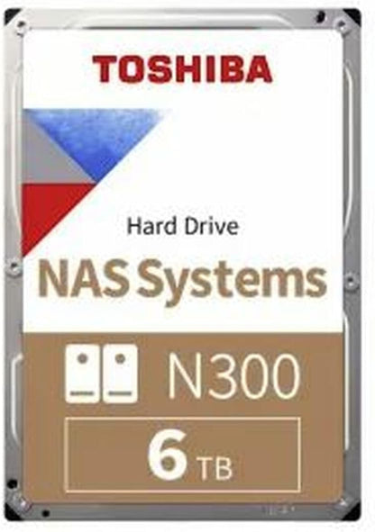 Toshiba N300 6TB Internal NAS Hard Drive, 3.5’’ SATA HDD, 7200 RPM, 24/7 Operation, Supports 1-8 bay systems, 128MB Cache, 180TB/Year workload, 3yr Warranty (HDEX01SZNA51F).