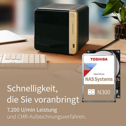 Toshiba N300 4TB Internal NAS Hard Drive, 3.5’’ SATA HDD, 7200 RPM, 24/7 Operation, Supports 1-8 bay systems, 128MB Cache, 180TB/Year workload, 3yr Warranty (MN10ADA400ES).