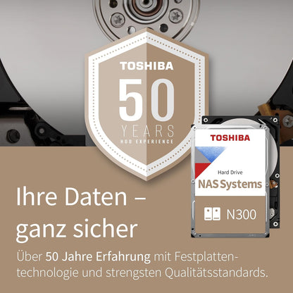 Toshiba N300 4TB Internal NAS Hard Drive, 3.5’’ SATA HDD, 7200 RPM, 24/7 Operation, Supports 1-8 bay systems, 128MB Cache, 180TB/Year workload, 3yr Warranty (MN10ADA400ES).