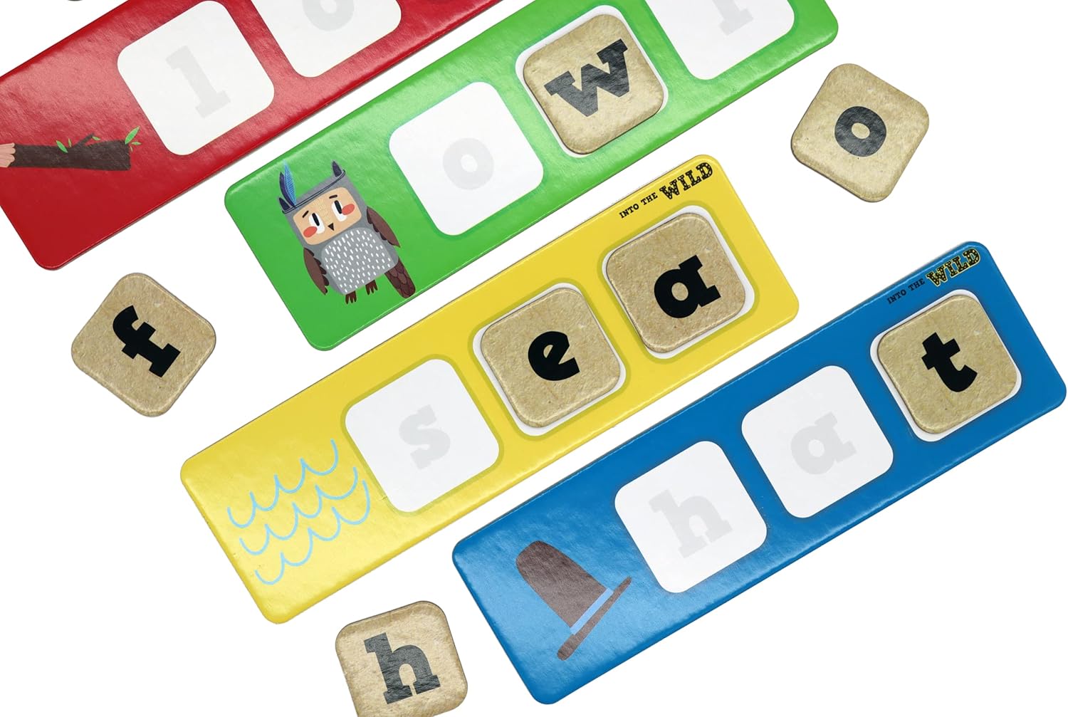 Shuffle Aprende a deletrear con Nuestros Animales Salvajes, Adecuado para Mayores de 4 años (Cartamundi Into The Wild Seek & Spell