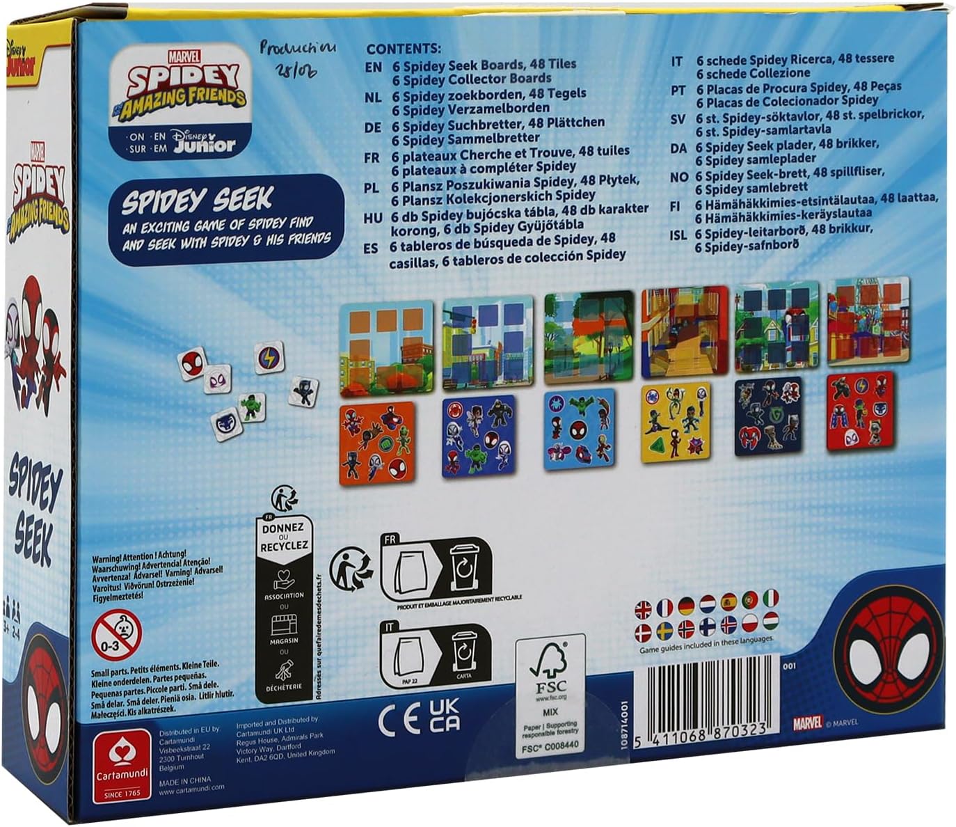 Spidey and his Amazing Friends Seek, Find Spidey, Friends and Villains in this Fun Hide & Seek Game for Marvel Fans, Great Gift, 2-4 Players, Ages 3+ Years