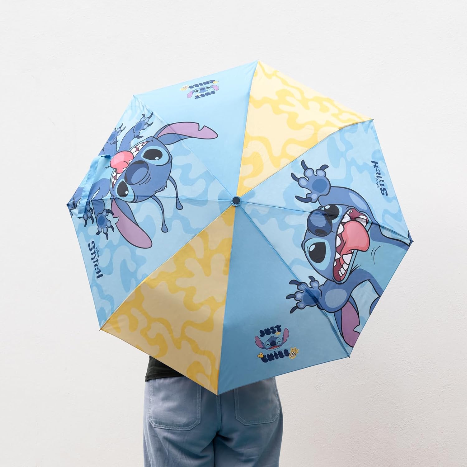 Grupo Erik Ombrello Pieghevole Stitch | Mini ombrello piccolo ideale per bambina/bambino | Ombrello infantile compatto | Regalo per bambina di 10 anni | Regali di Lilo e Stitch