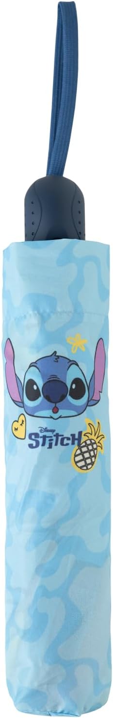 Grupo Erik Ombrello Pieghevole Stitch | Mini ombrello piccolo ideale per bambina/bambino | Ombrello infantile compatto | Regalo per bambina di 10 anni | Regali di Lilo e Stitch