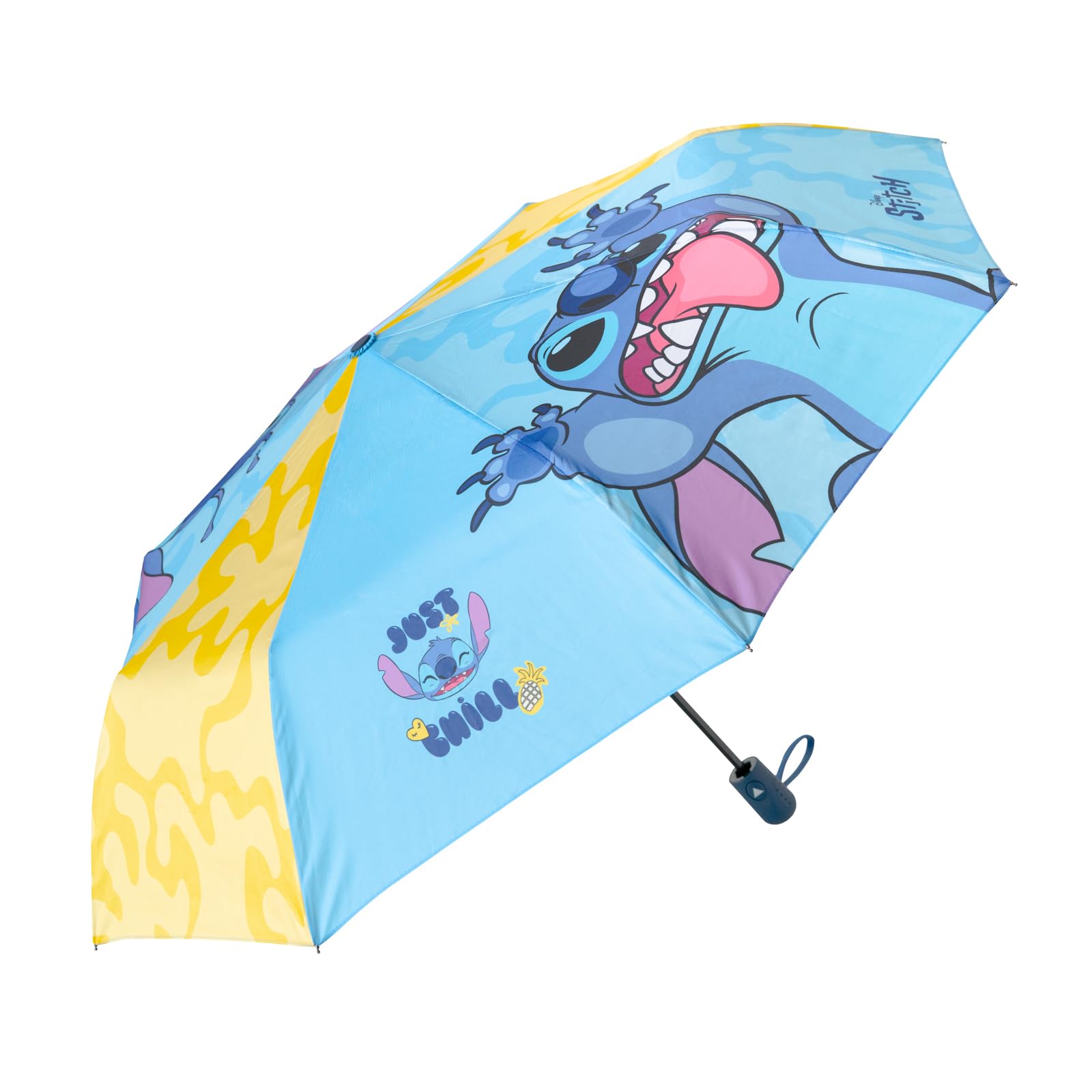Grupo Erik Ombrello Pieghevole Stitch | Mini ombrello piccolo ideale per bambina/bambino | Ombrello infantile compatto | Regalo per bambina di 10 anni | Regali di Lilo e Stitch