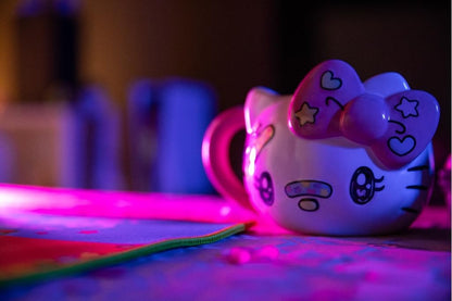 Konix Hello Kitty 3D Mug, Ceramic Mug, 500 ml, Kawaii Design, White and Pink