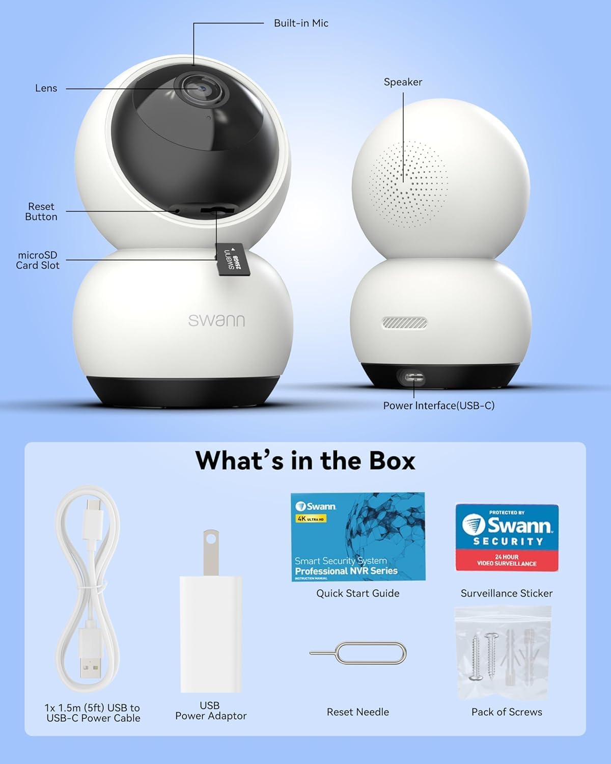 EUK-Swann EVO2K Indr Pan Tilt Wi-Fi Cam
