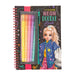 Depesche 13217 TOPModel Neon Doodle - Kleurboekset met 70 pagina's in zwart-wit, incl. 5 neon gelpennen en stickers
