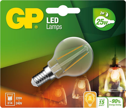 `Gp - Led Lamp Filament Mini Globe, E14, 2W (25W), 250Lm`