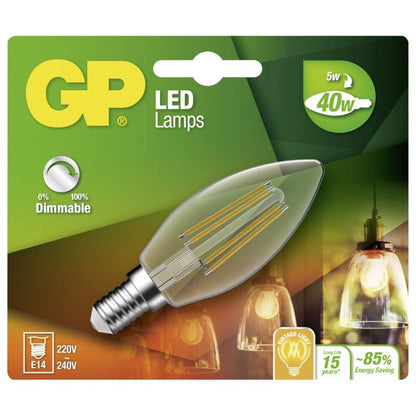 `Gp - Led Lamp Filament Mini Candle, E14, Dim, 5W (40W), 470Lm`
