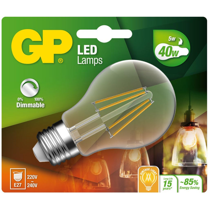 `Gp - Led Lamp Classic Filament, E27, Dim, 5W (40W), 470Lm`