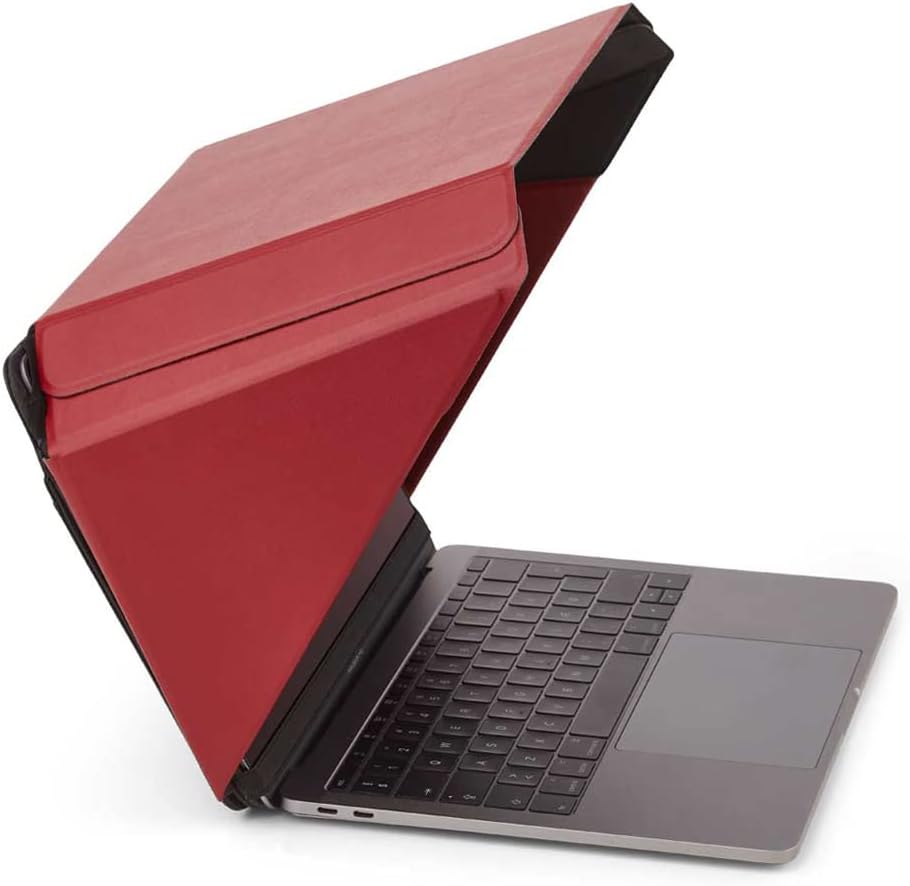 Philbert Design Zonnescherm en privacykap | Universeel voor laptops van 12"-13"-14" | Rood | Milieuvriendelijke materialen | Glansvermindering | Hittebestendig | Opvouwbaar/draagbaar | Patent nr. D790551