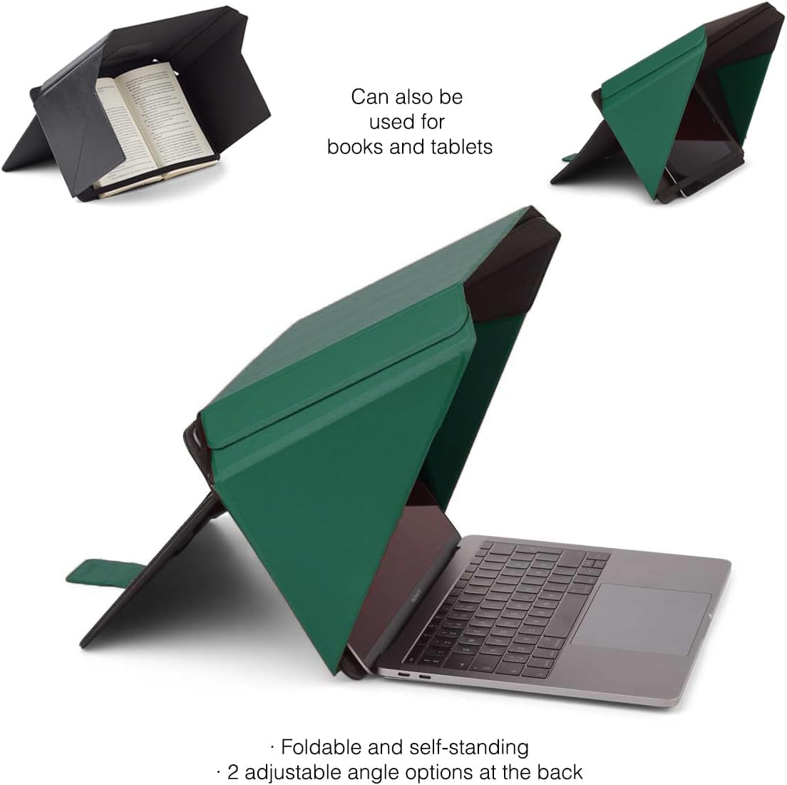 Philbert Design Zonnescherm & Privacy CoverHood voor laptop 15"-16" | Milieuvriendelijke materialen | Glansvermindering | OpvouwbaarDraagbaar | Hittebestendig | Groen, Groen, 15"-16", Elegant