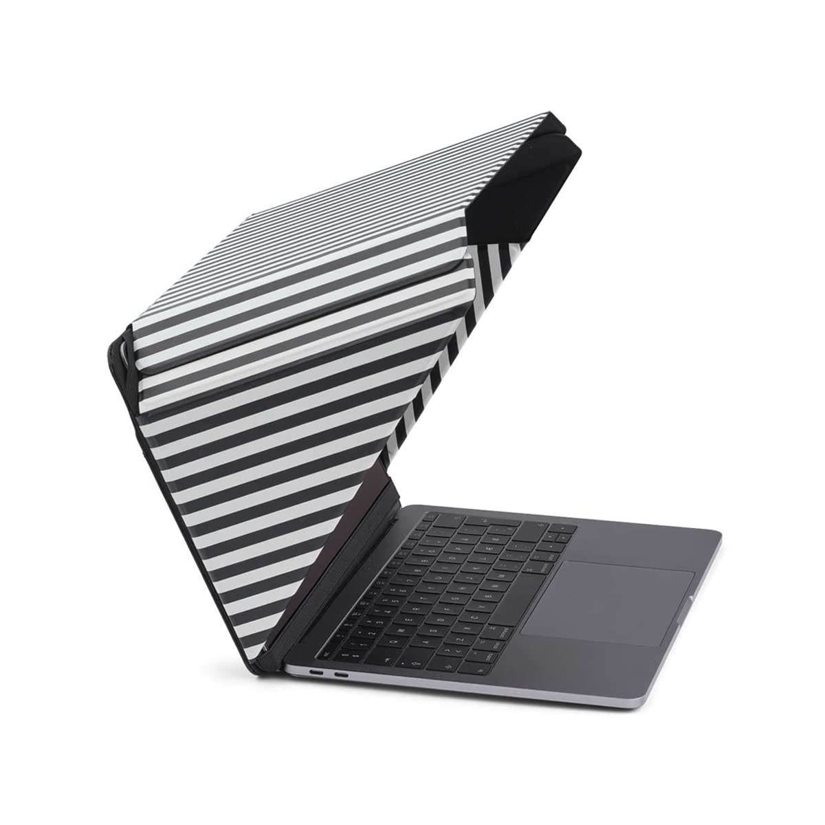 Philbert Danish Design Lux kap voor 4-in-1 laptop - schermschaduw, privacy, hittebescherming, contrastverbetering - geschikt voor 15"-16" laptops, zelfstaande hoes met zak - gestreept