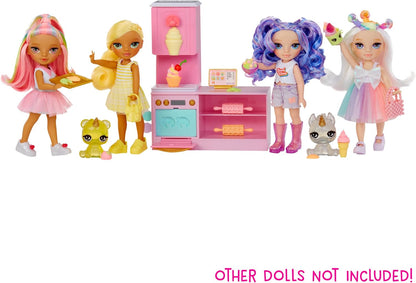 Rainbow High Littles Dessert Shop with Kandy Playset - Comes with a Small 14 cm Pink Doll, Make Ice Cream and Sweets, For Children Ages 4+