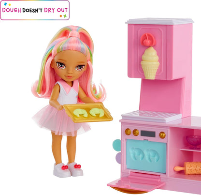 Rainbow High Littles Dessert Shop with Kandy Playset - Comes with a Small 14 cm Pink Doll, Make Ice Cream and Sweets, For Children Ages 4+