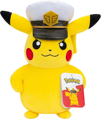 Pokémon Captain Pikachu Plush - 8-Inch Soft Plush with Captain's Hat and Authentic Details
