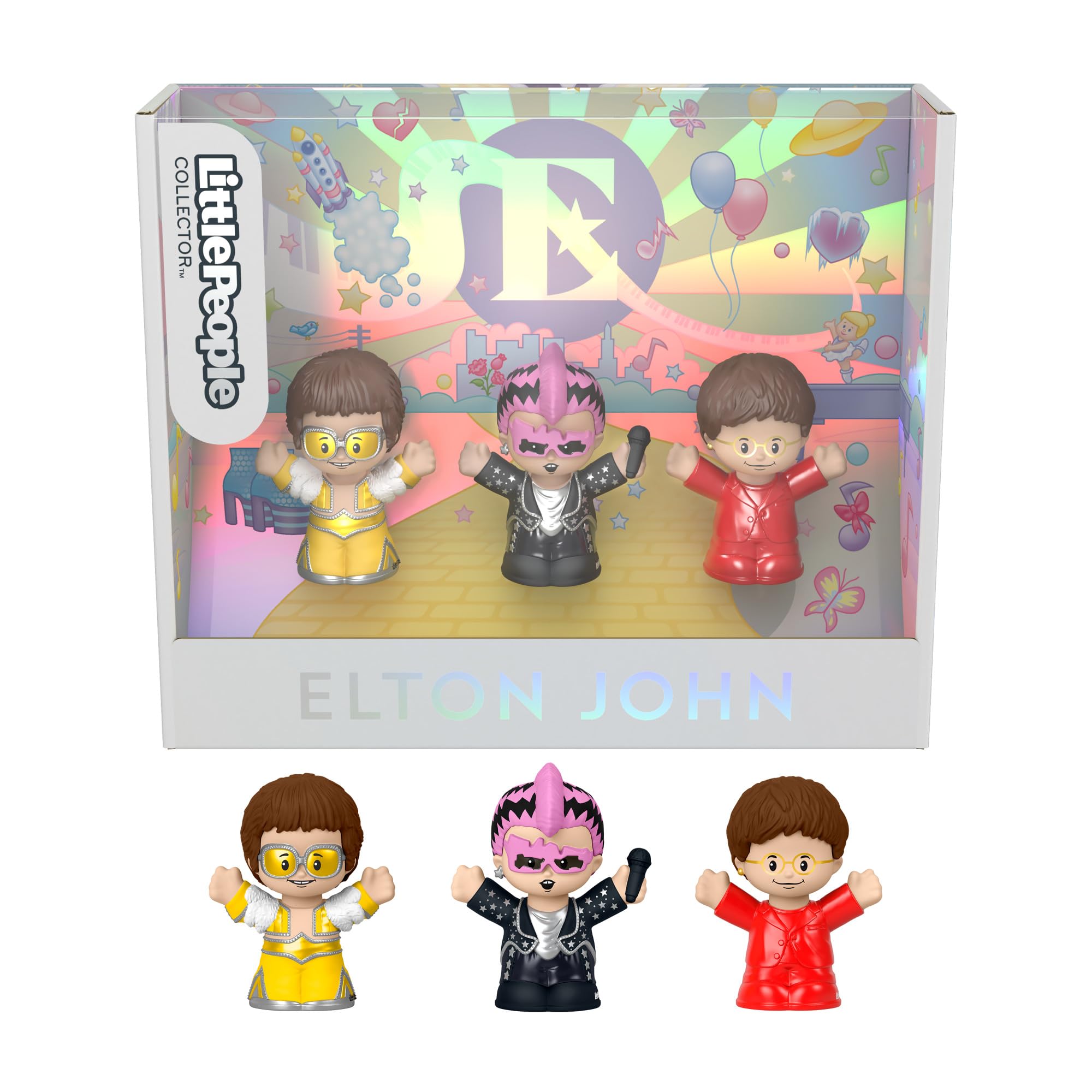 Little People Collector Elton John Special Edition Set for Adults & Fans, 3 Figures in a Display Gift Box, HVG78