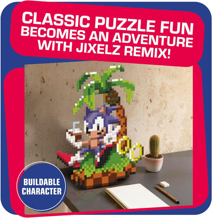 TOMY Jixelz® Remix Sonic The Hedgehog Craft Kit – Chillin’ Sonic – 1200+ Pieces
