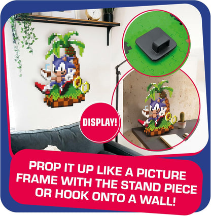 TOMY Jixelz® Remix Sonic The Hedgehog Craft Kit – Chillin’ Sonic – 1200+ Pieces