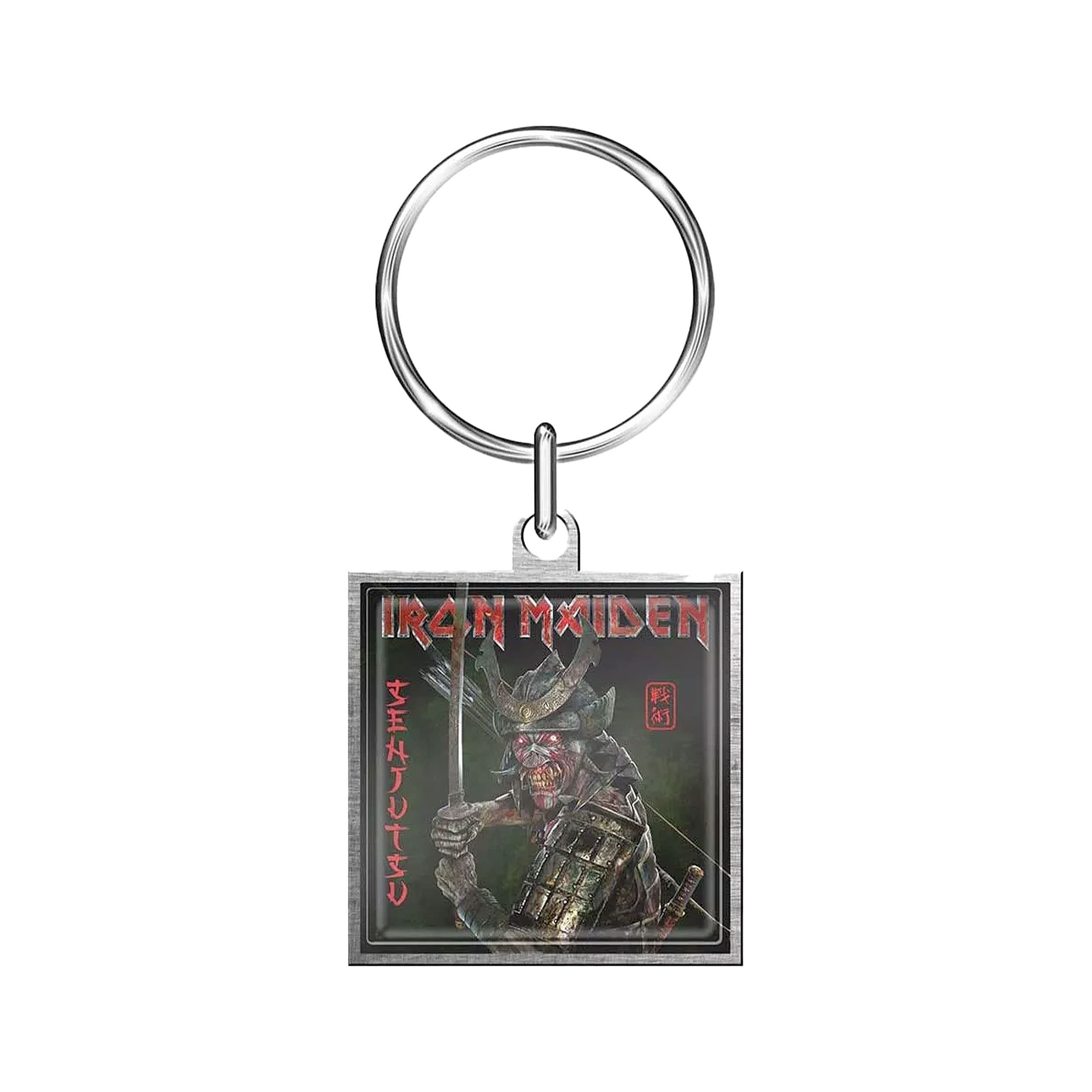 Iron Maiden Portachiavi Keychain Senjutsu Band Logo Nuovo Ufficiale Nero