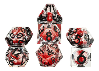 FanRoll Officially Licensed Dungeons & Dragons Red Liquid Core Dice Set