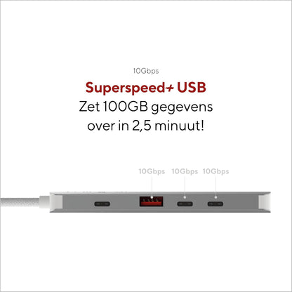 LINQ Connects Hub Multiport 5-en-1 Pro-C avec HDMI 4K - 10Gbps - Compatible avec Ordinateurs Portables et Tablettes
