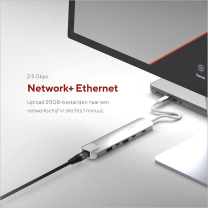 LINQ Connects 6-in-1 Pro-C Multiport Hub met 4K HDMI en Ethernet - 10Gbps - Geschikt voor Laptops en Tablets