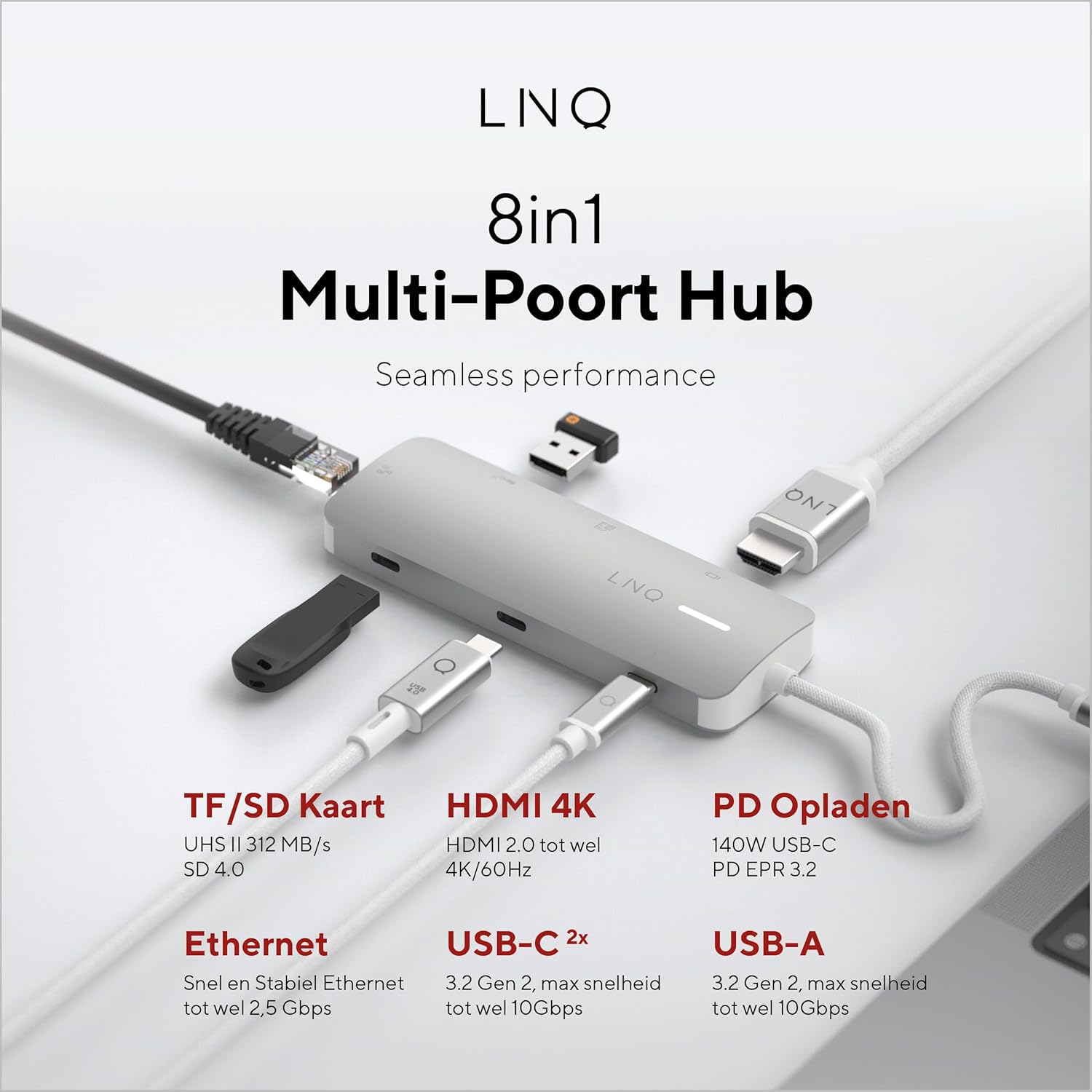 Linq - 8In1 Pro 140W Usb-C Multiport Hub